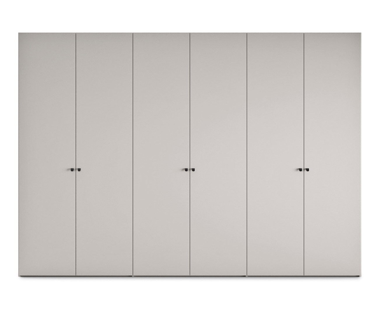hinged-door wardrobe with black titanium stainless steel finished ball grip