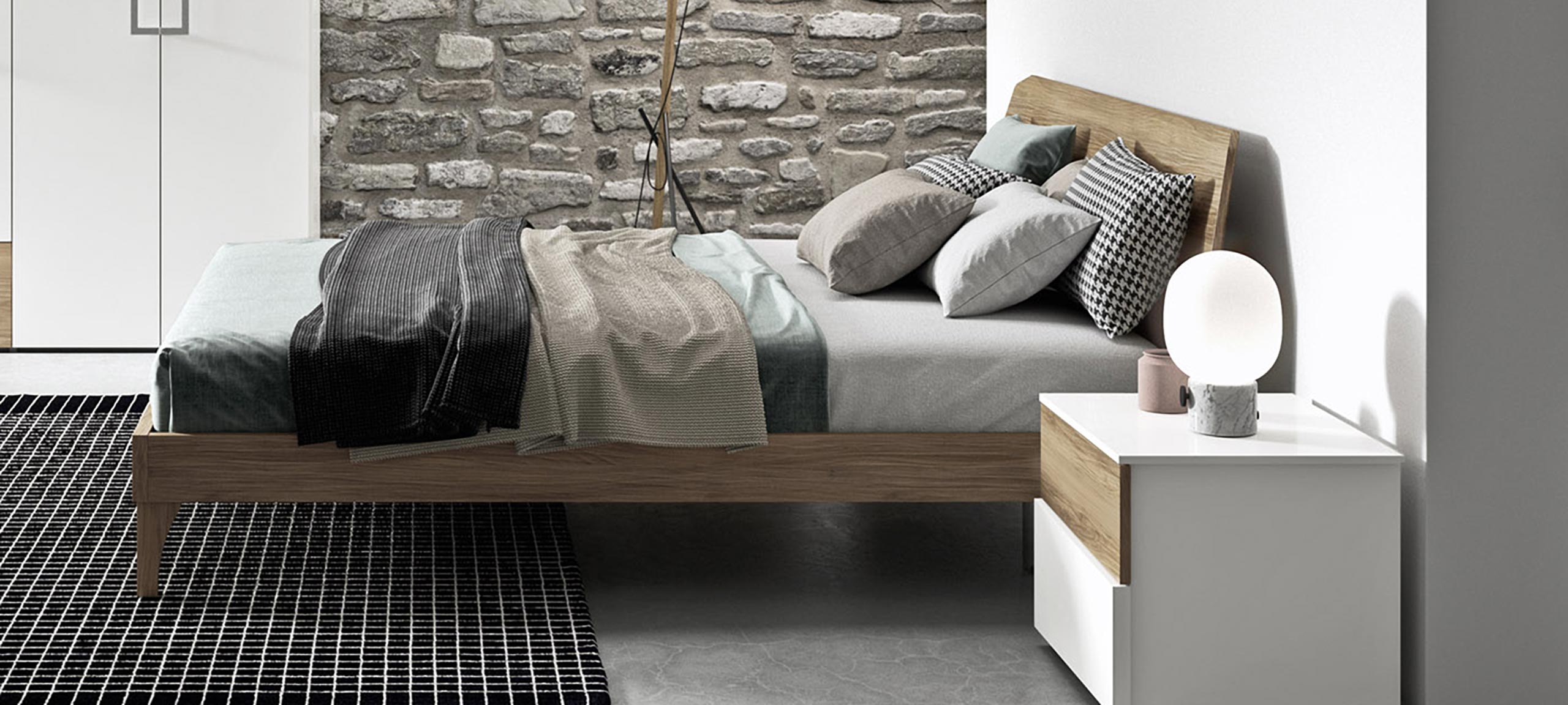 minimalist wooden double bed 3