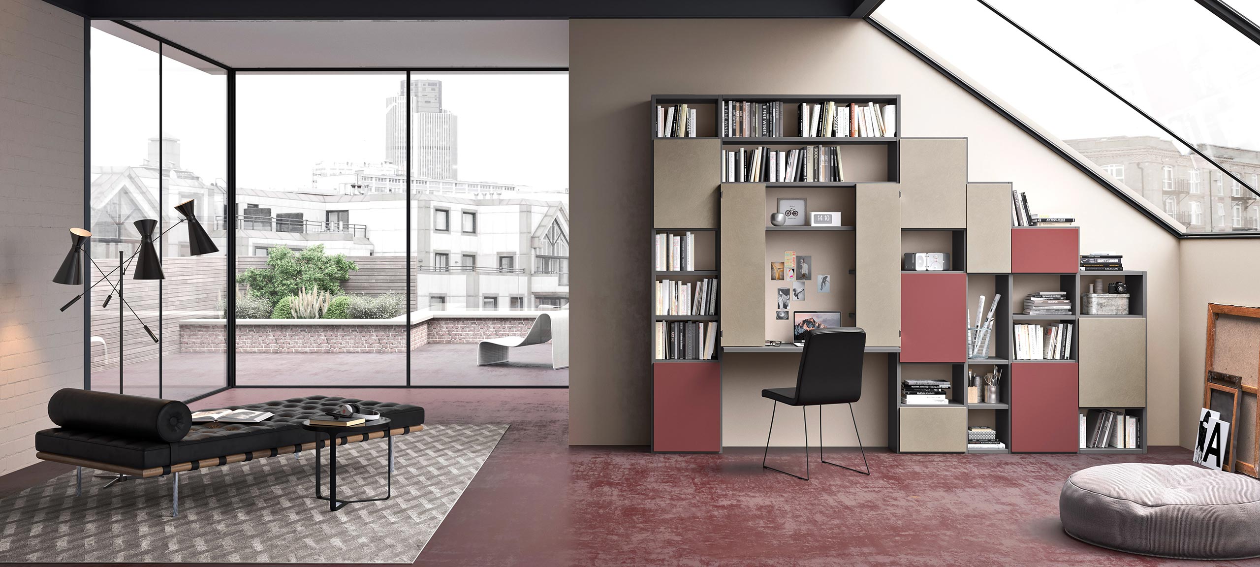 contemporary style, modular wall bookcases 11
