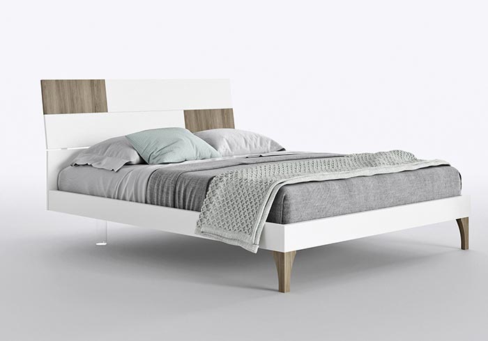 contemporary style wooden double bed