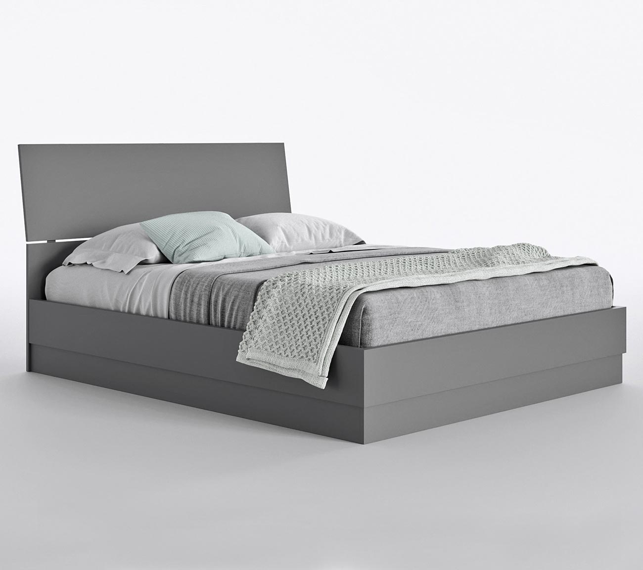 Minimalist double bed with without container
