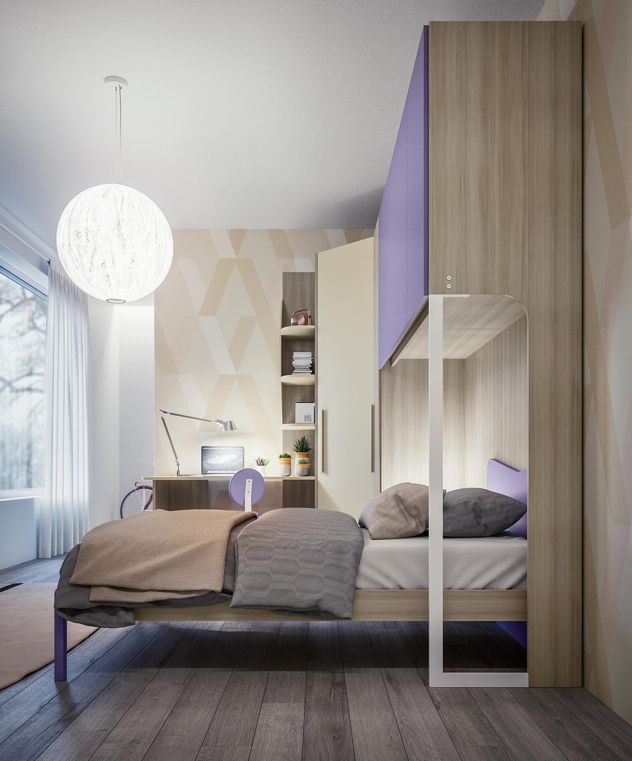Bedrooms with over-bed storage with moulded side panel