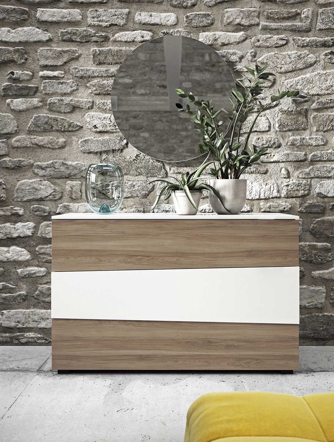 comò comodini settimanali con contrasti design