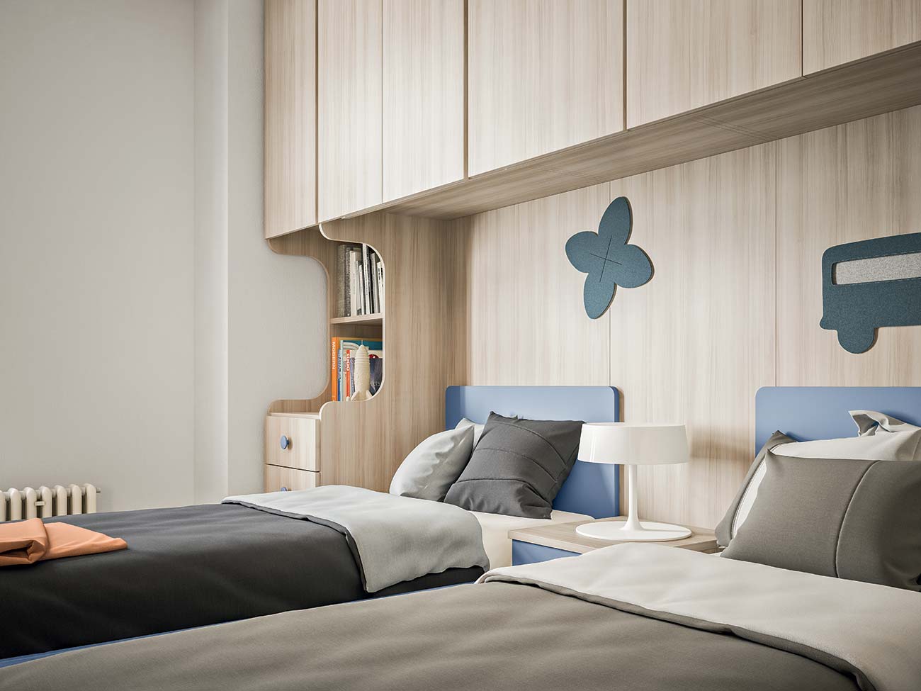 cameretta con divano letto onda