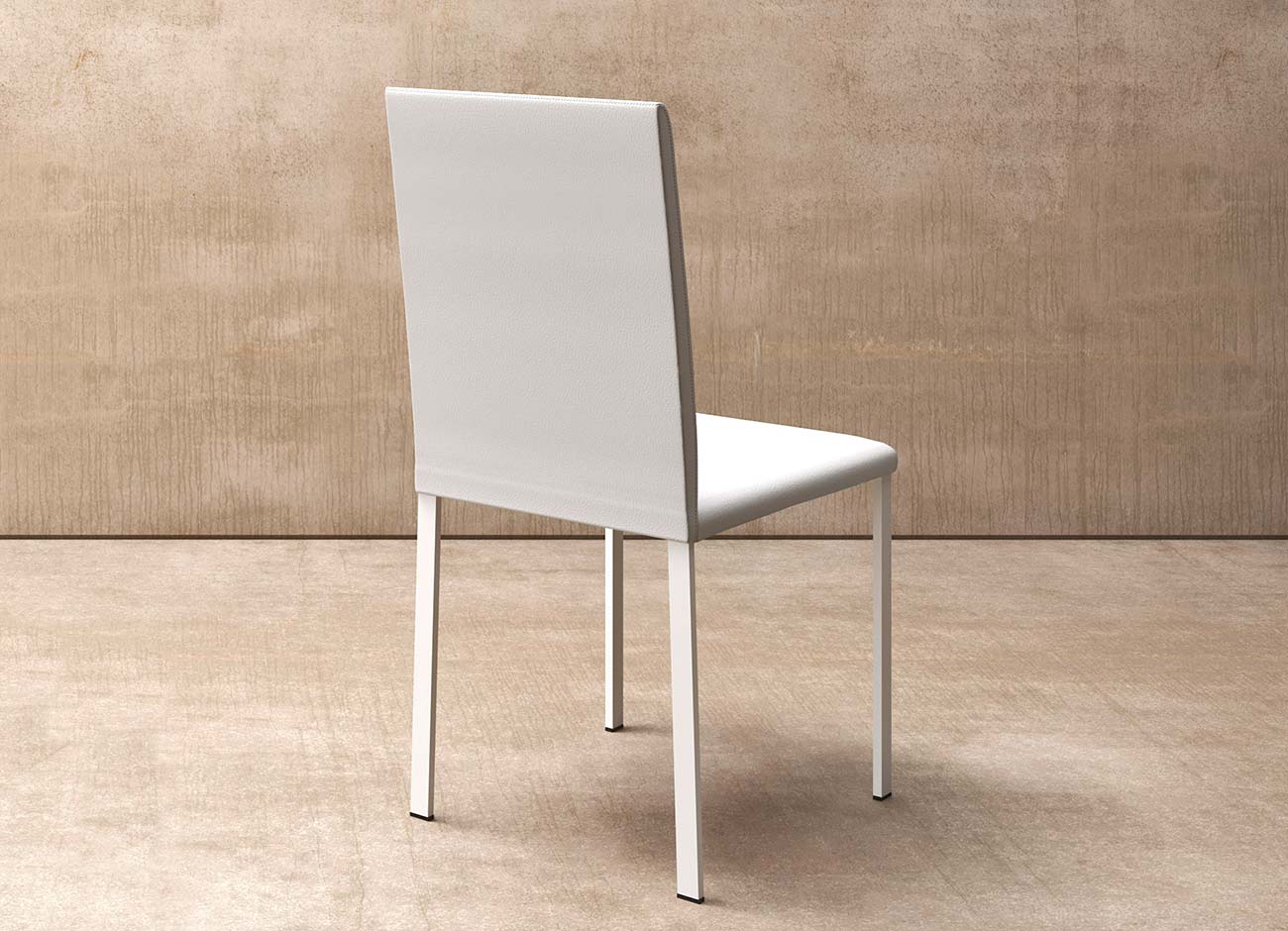 sedia design struttura metallo bianco e grigio grafite