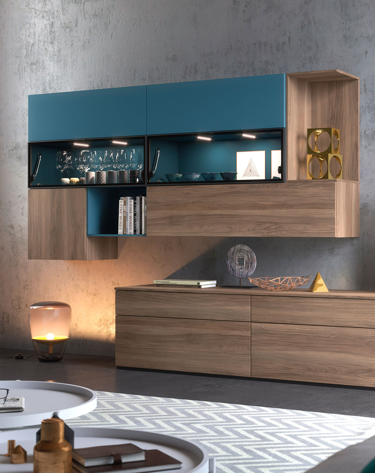 Parete Attrezzata Per Un Soggiorno Dal Design Moderno Mab Home Furniture