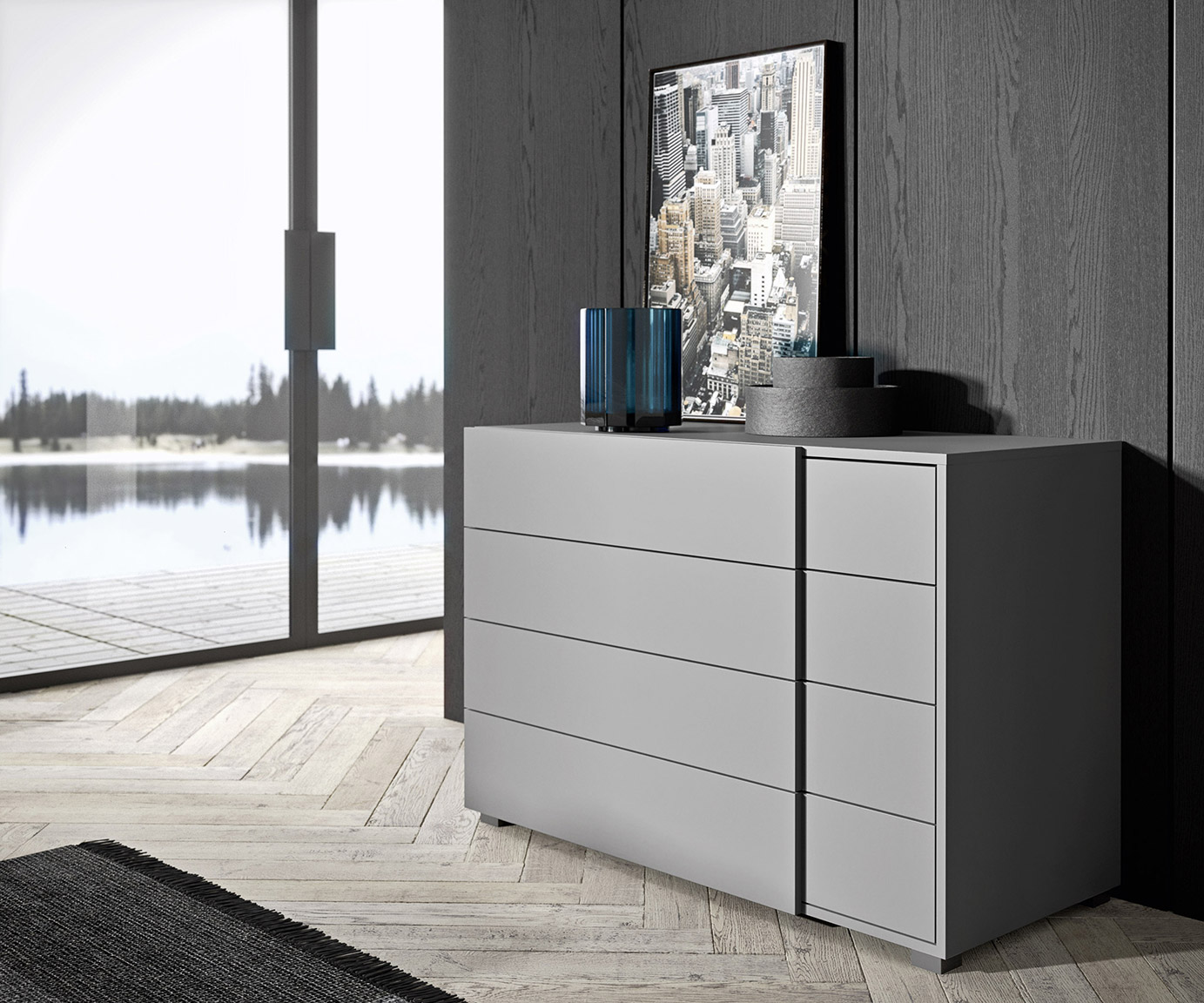 Contemporary style background bedsides, drawer units and chests 7
