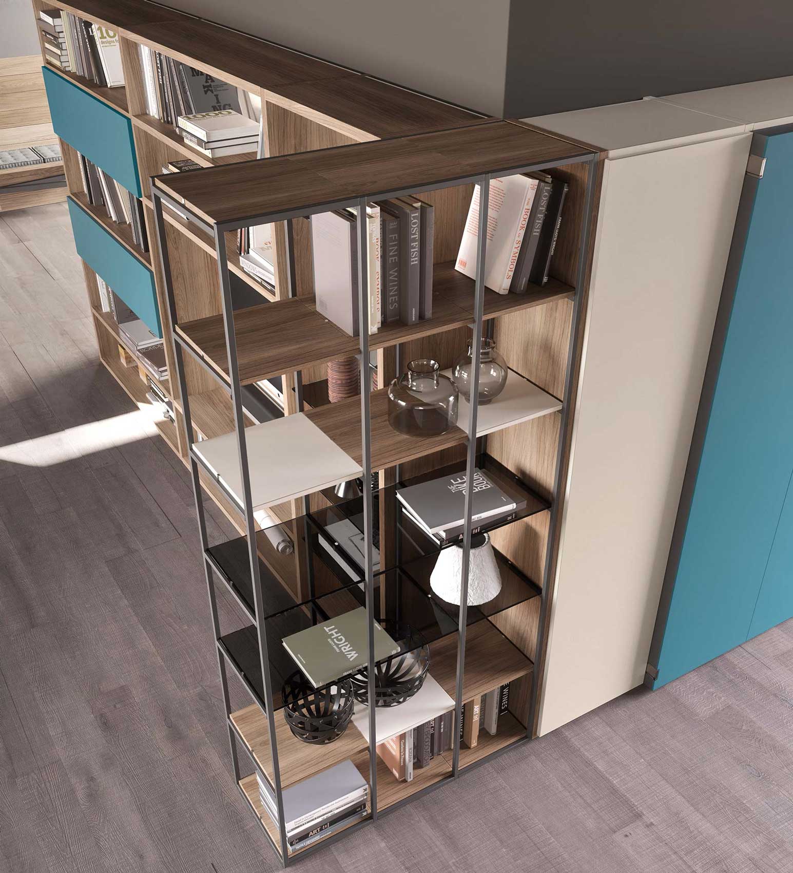 Contemporary style, modular wall bookcase 3
