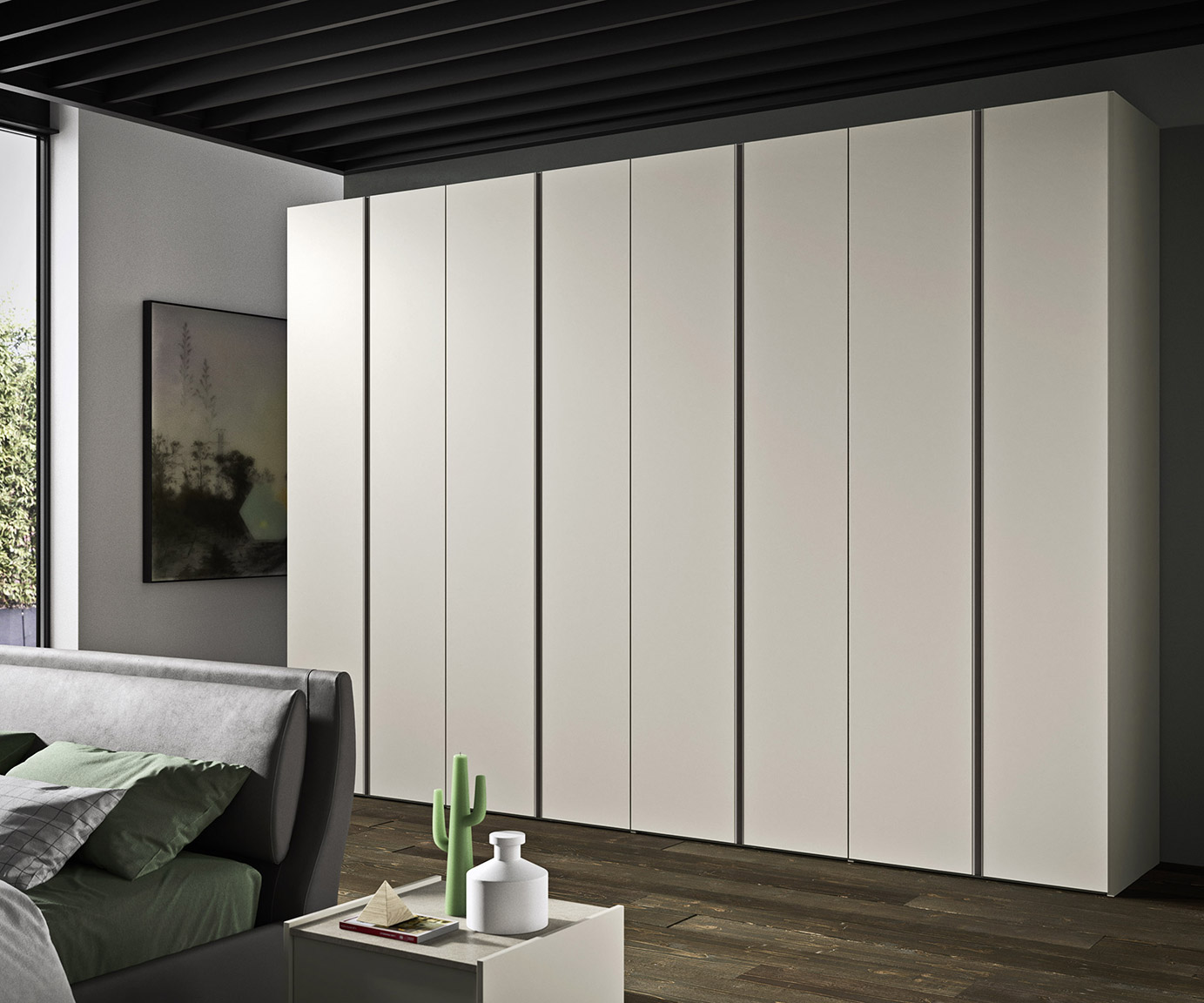 contemporary style Alu hinged-door wardrobe 3