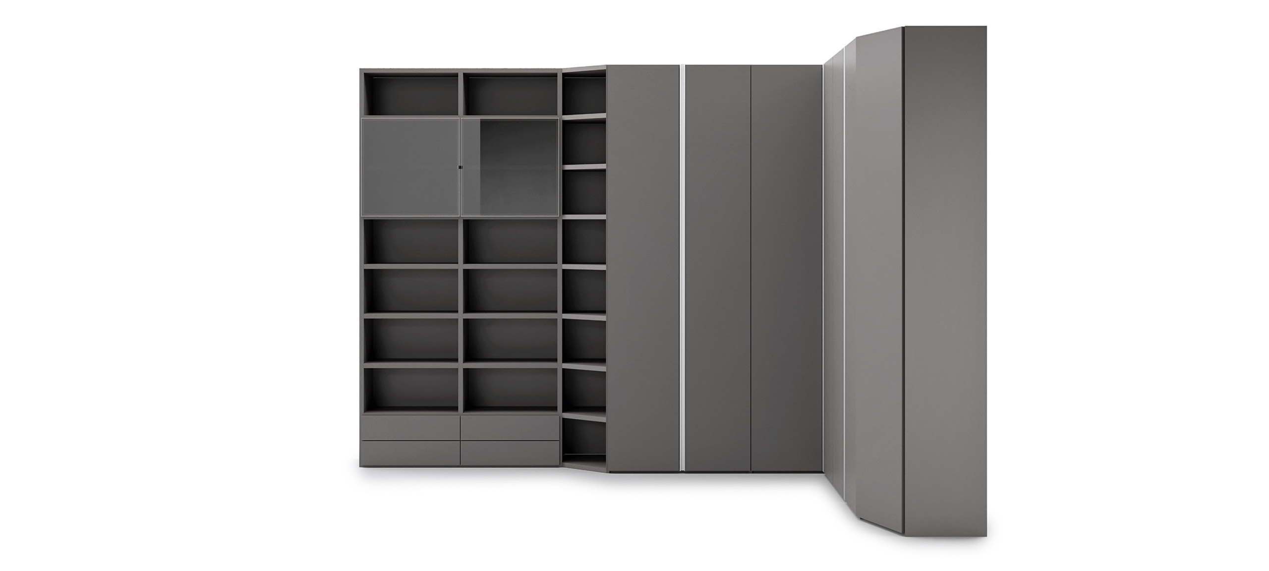 contemporary style Alu hinged-door wardrobe 5