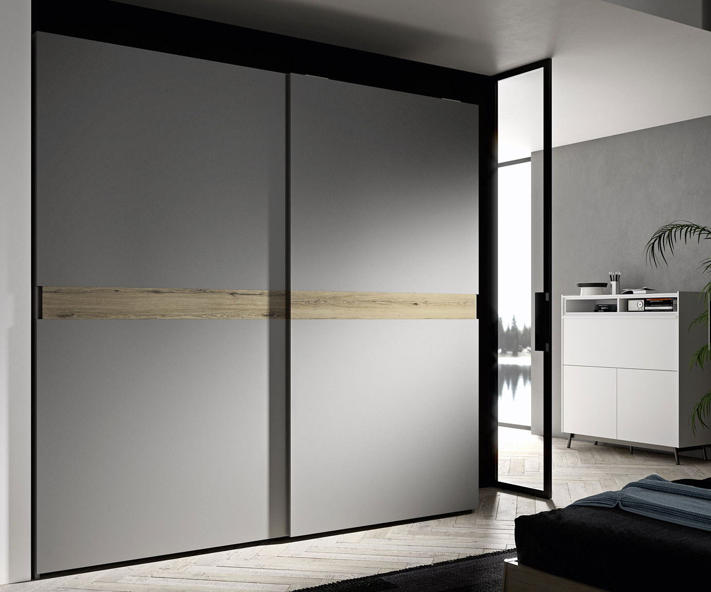 contemporary style sliding-door partition wardrobe 1