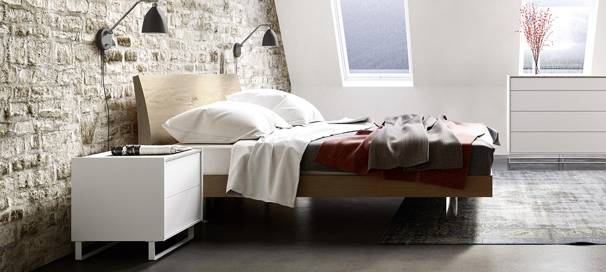 wooden double bed with headboard 2