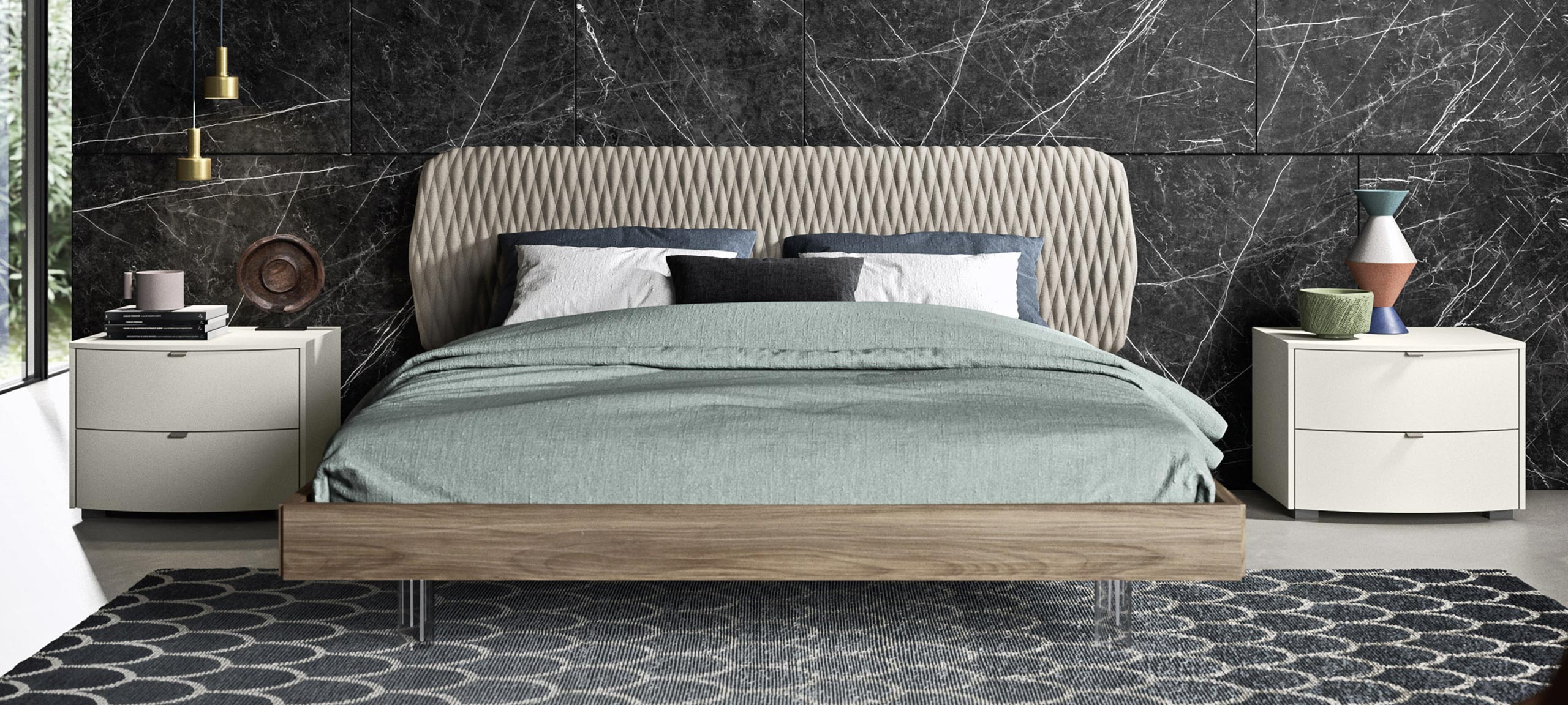 letto matrimoniale legno con testiera similpelle 2