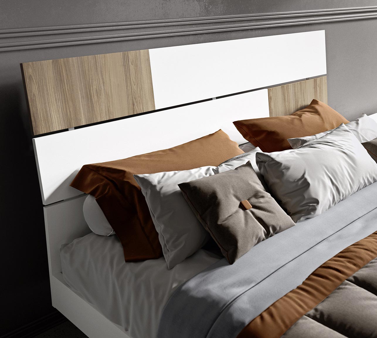 contemporary style wooden double bed 4