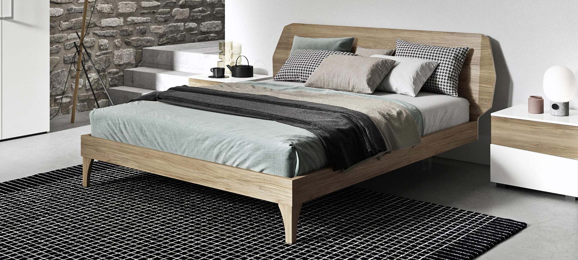 minimalist wooden double bed 1
