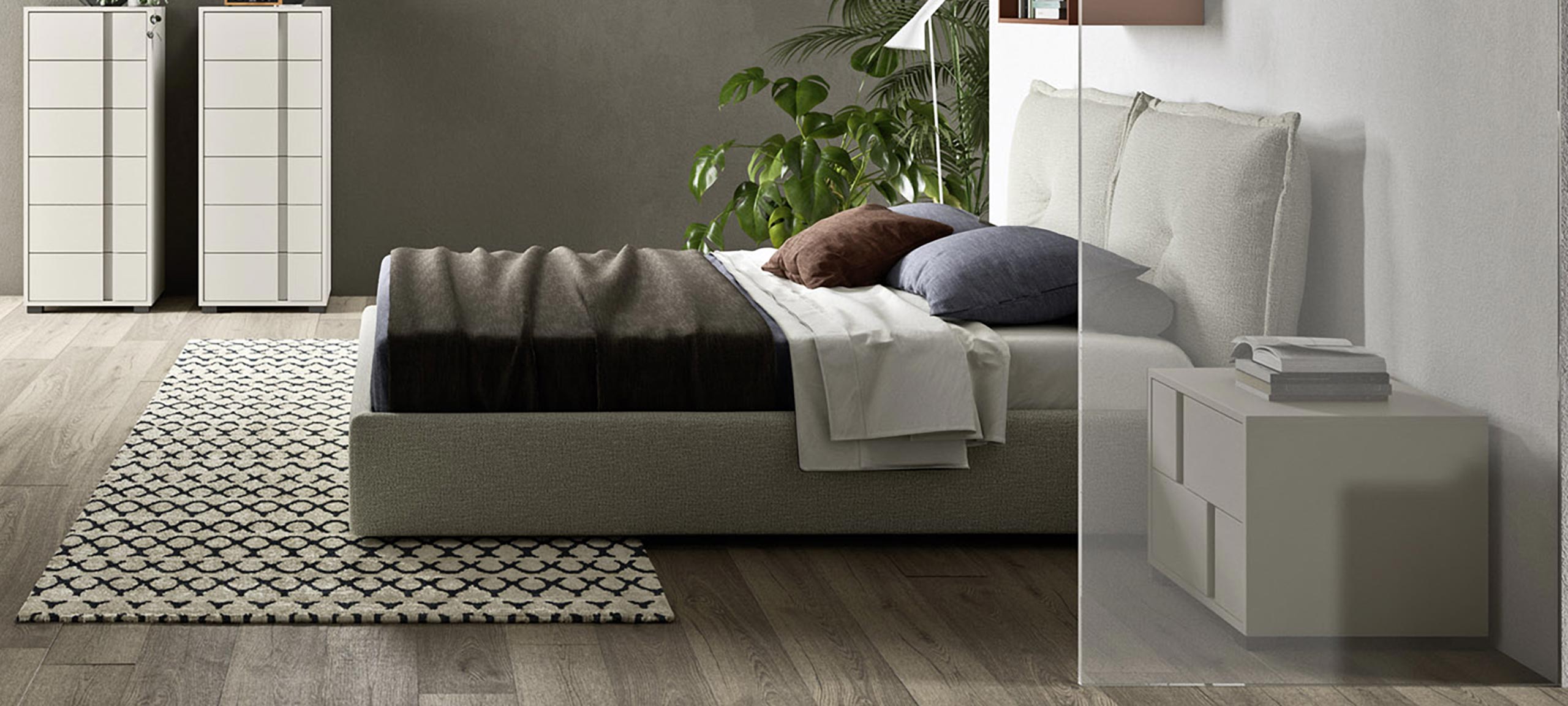 modern double bed with reclining headrests 3