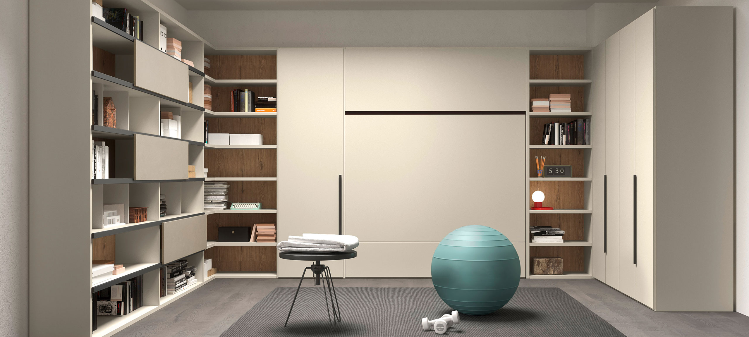contemporary style, modular wall bookcases 10