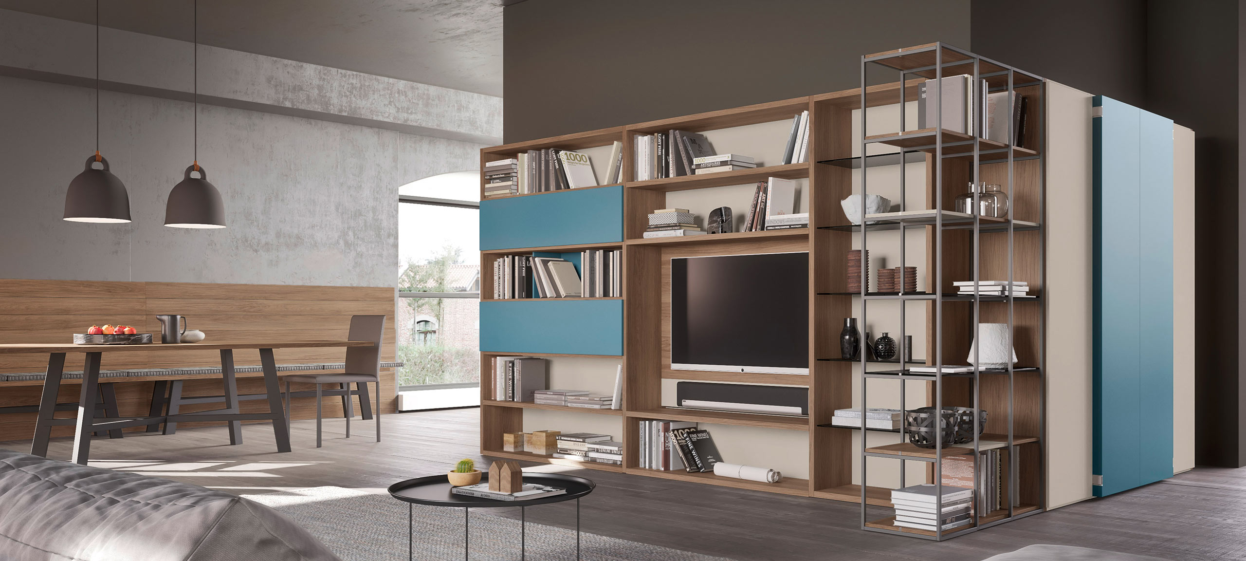 librerie modulari parete design moderno 3