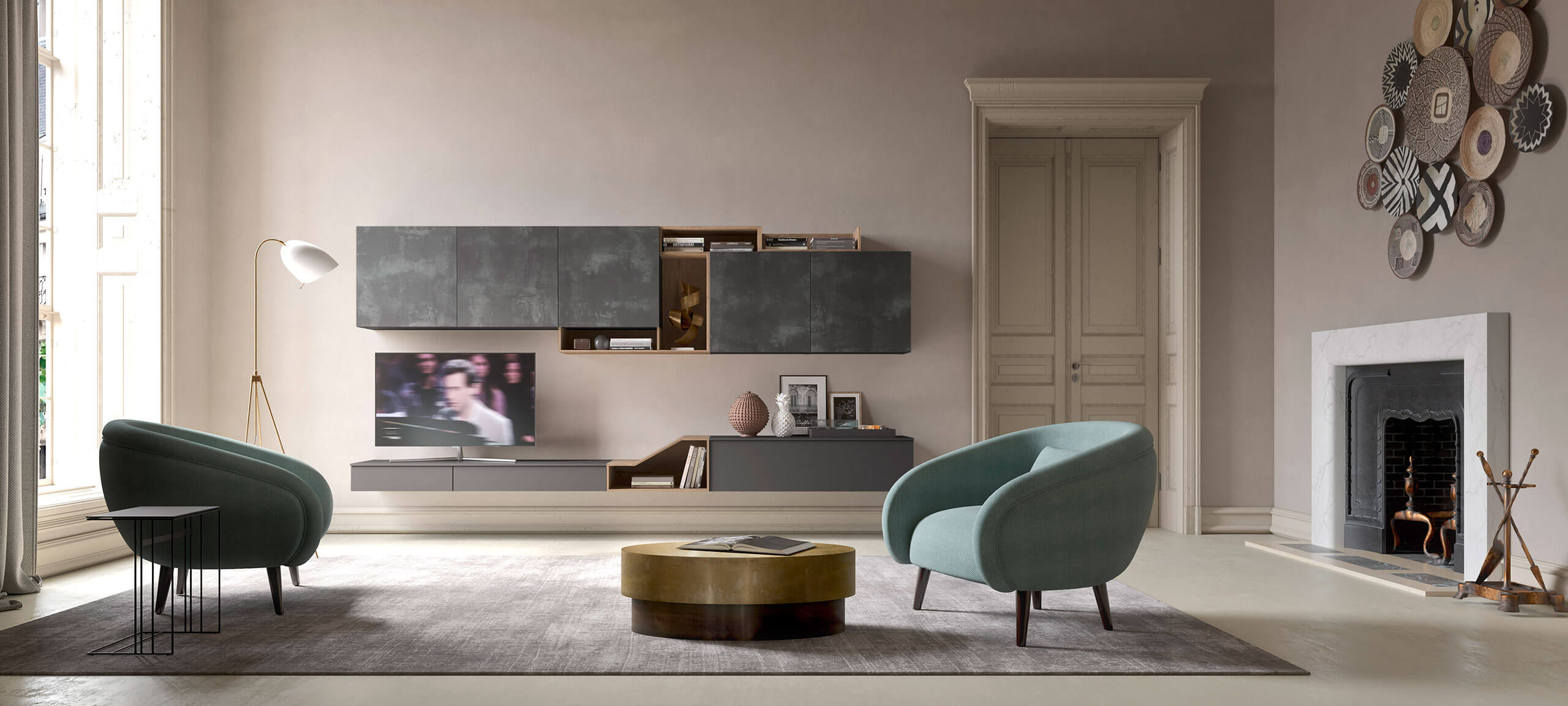 contemporary style TV storage wall for your living room 1