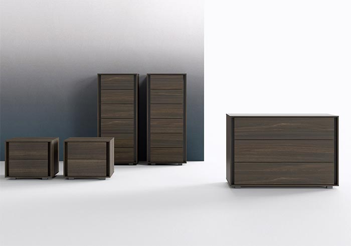 modern deep bedsides and chests of drawers