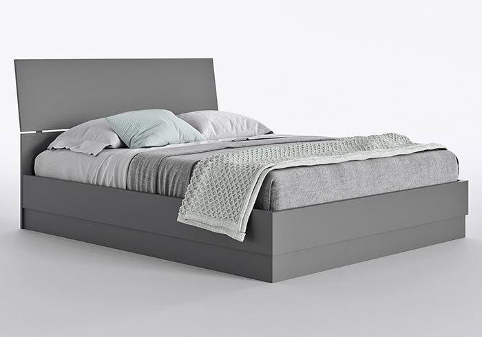 minimalist double bed with reclining headrest