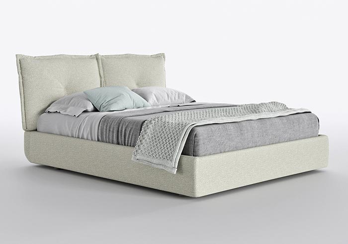 modern double bed with reclining headrests